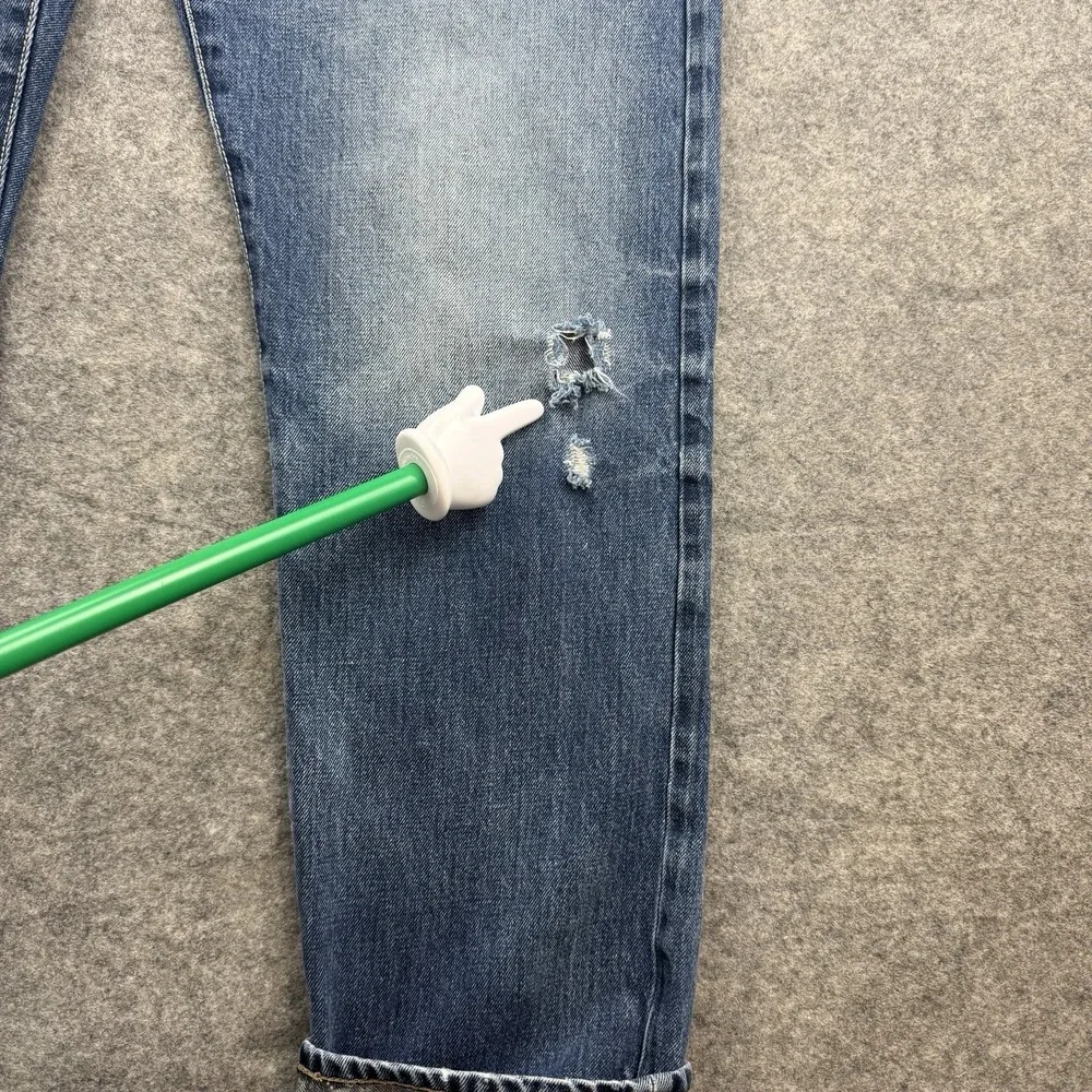 Banana Republic Selvedge Jeans Mens 38x32 Skinny Indigo Blue Denim Distressed
